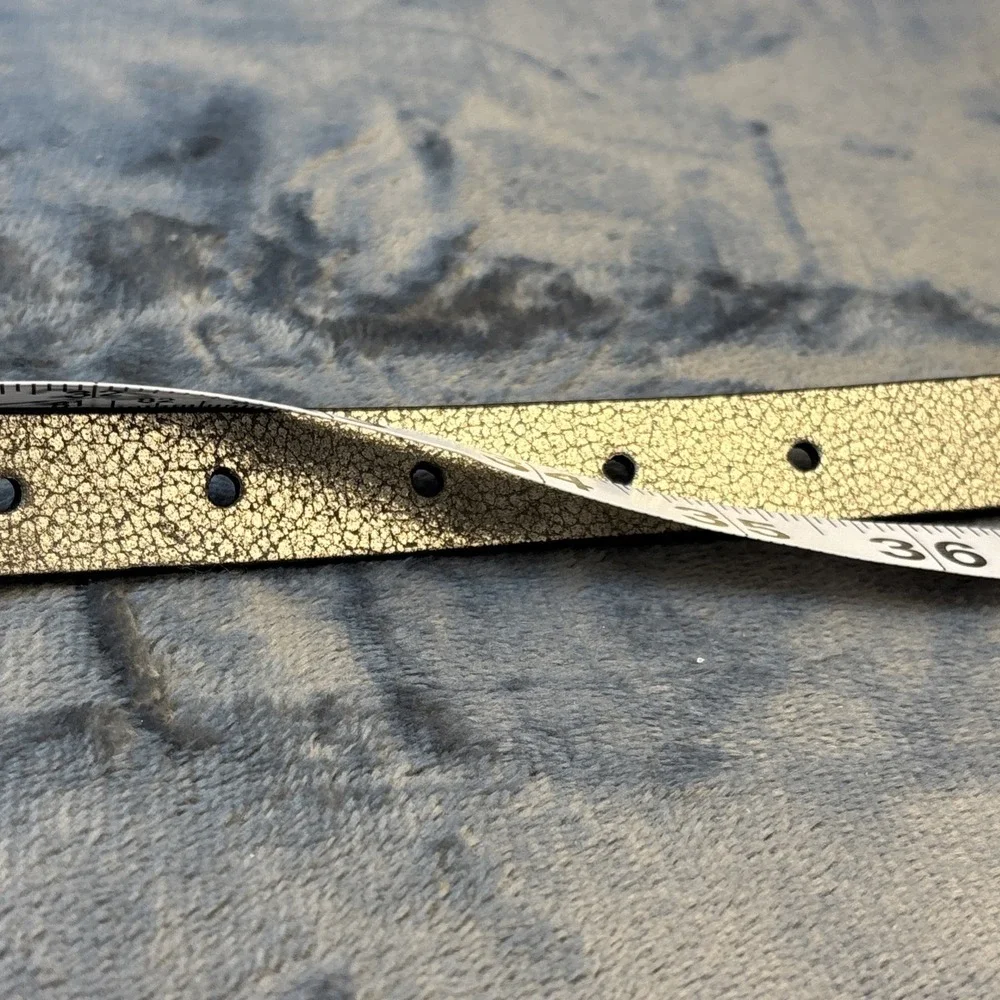 Silver Green Leather‎ Belt Reversible Snakeskin Embossed Reptile M NWT - Picture 15 of 16